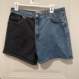 FLYING ANGEL COLOR BLOCK JEAN SHORT